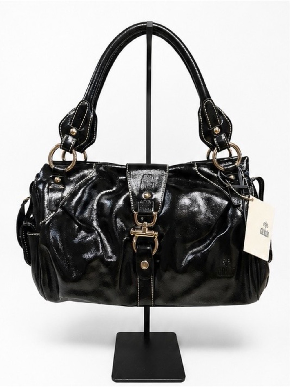 Patent Leather Satchel Handbag